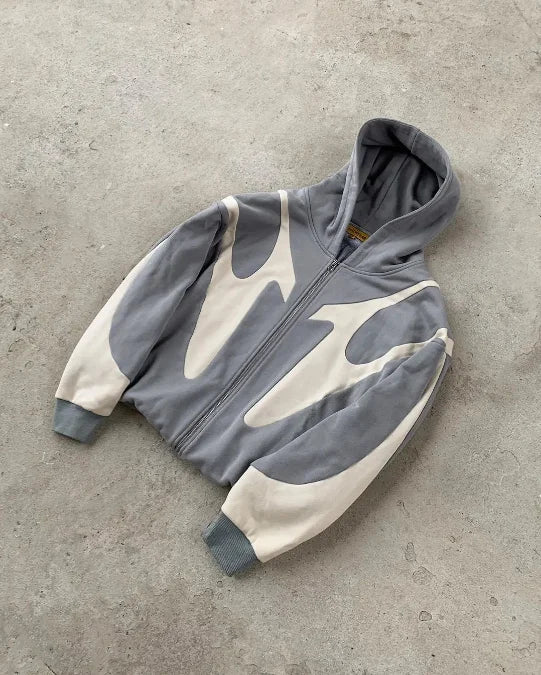 Y2k Street Fashion Loose Multi Zipper Oversized Hooded Autumn Winter Coat Unisex