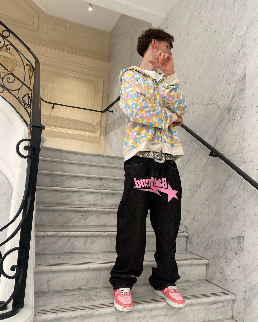 Men's Hip Hop Streetwear Sweatpants with Y2K Goth Punk Print