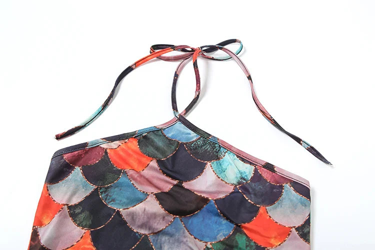 Vintage Print Maxi Dress
