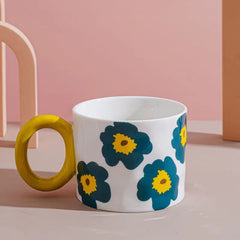 Ceramic single cup with handle  modern simple
