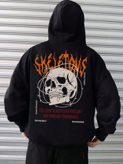 Skeletons Entangled In Thorns Printed Streetwear Men Cartoons Creative Hoodie