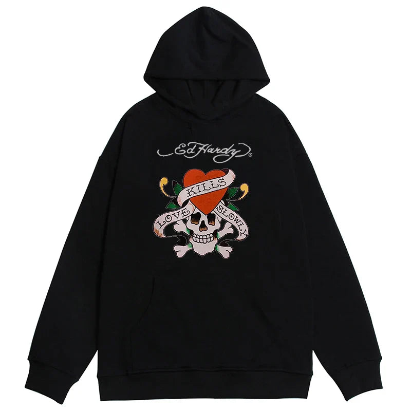 Men Streetwear Hoodie Skull Fashion Comfortable Autumn Winter