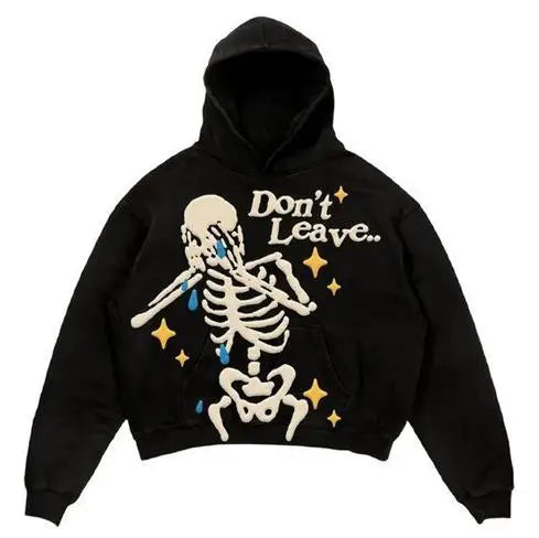 Y2K American Retro Comic Print Harajuku Street Loose Hooded Sweater for Men