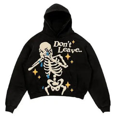 Y2K American Retro Comic Print Harajuku Street Loose Hooded Sweater for Men