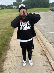 Men Casual Hoodies Print Letter Tops Fashion Streetwear Thick