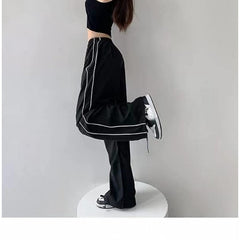 Y2K Women's Cargo Pants: Loose-Fit Parachute Style Wide Leg Trousers