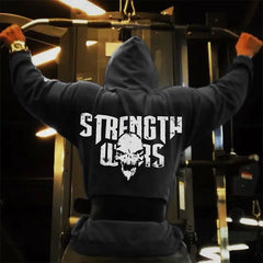 Punk Skull Print Hoodie Men's Streetwear
