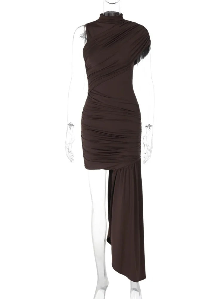 Solana Turtleneck Pleated Dress