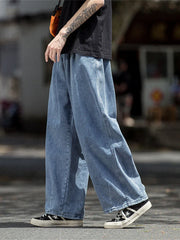 Streetwise Style Men Wide Leg Cargo Jeans Hip Hop