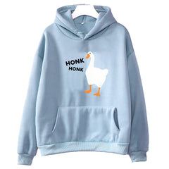 Honkus Ponkus Goose Print Hoodie Casual Comfort