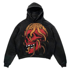 Skull Graphic Hoodie Oversized Y2K Streetwear for Men