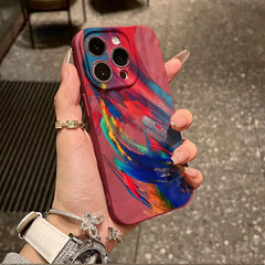 Color splashing ink phone case for iPhone  Soft silicone anti-drop and shock-proof bag
