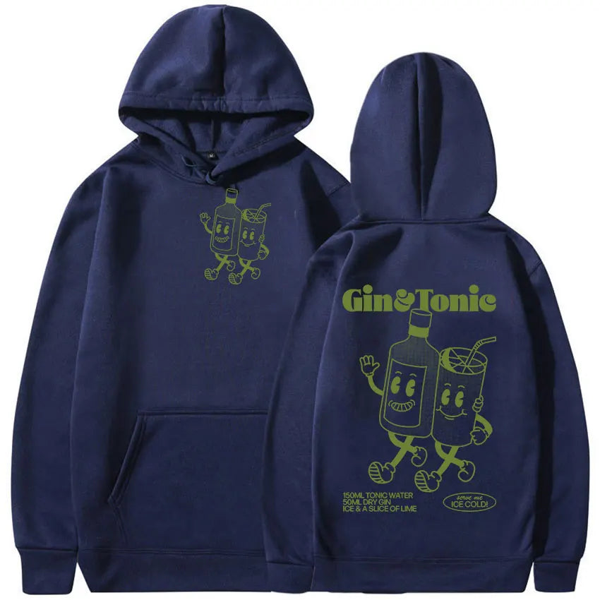 2024 Cute Gin Tonic Cartoon Hoodie Casual Fashion