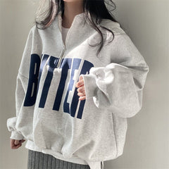 Hoodies Women Korean Oversized Sweatshirts Loose Casual O-neck