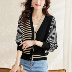 Autumn Winter Sweater Cardigan Knitted Top Women's