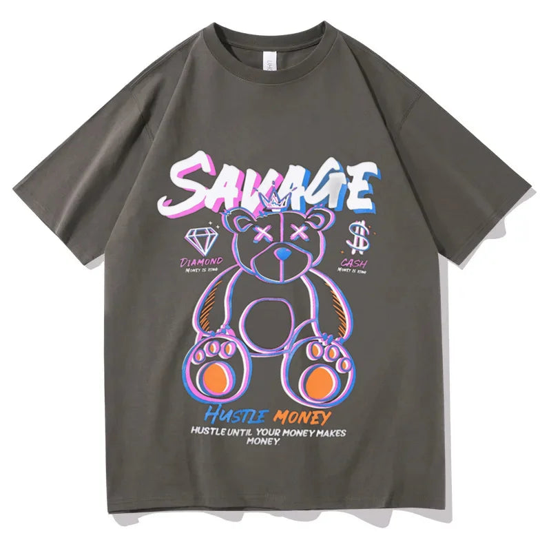 Cartoon Print Short Sleeves T-shirt Tee shirt Sweatshirt