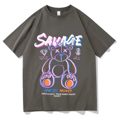 Cartoon Print Short Sleeves T-shirt Tee shirt Sweatshirt