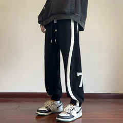 Men Sweatpants Sportswear Side Stripe