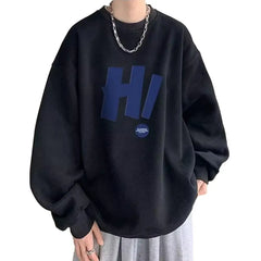 Spring Fall Sweatshirt for Men Vintage Letter Print