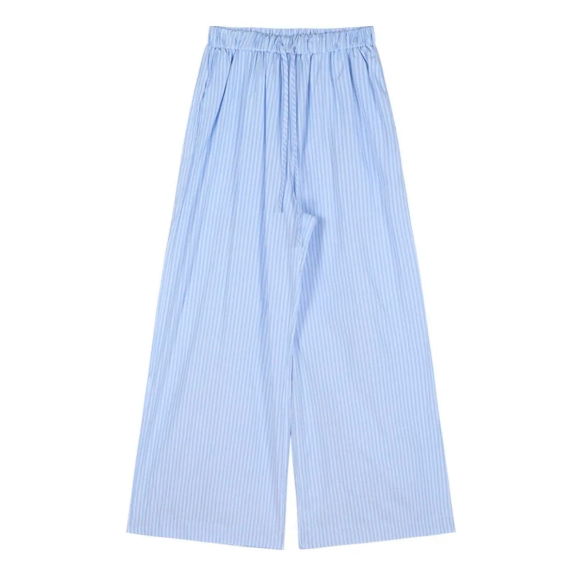 Y2K Blue Striped Wide Legs, Vintage High-Waist Pants