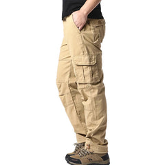 Men's Military Tactical Pants Loose Fit Pure Cotton Casual