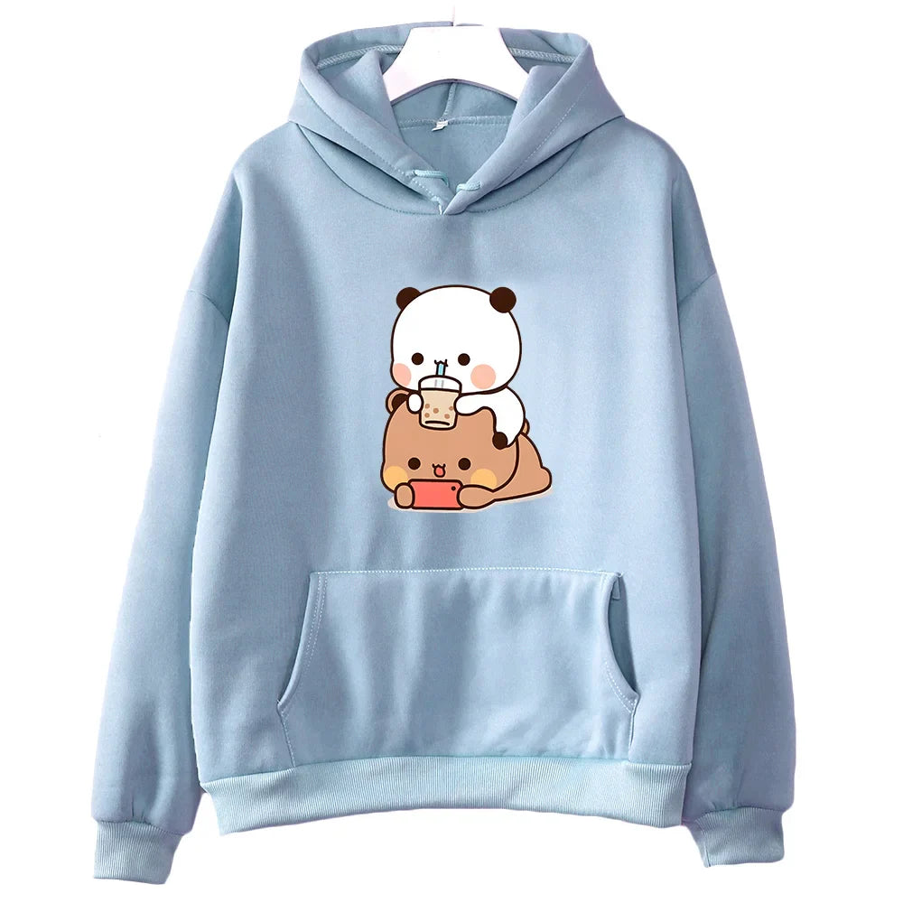 Bubu and Dudu Hoodies Women Sweatshirts Funny Kawaii Bubble Tea
