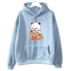 Bubu and Dudu Hoodies Women Sweatshirts Funny Kawaii Bubble Tea