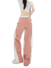 Y2k Harajuku style stitching retro high street casual loose wide-leg new streetwear trouser