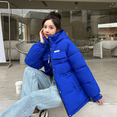 2023 Winter Women Oversized New Parkas Jackets : Casual Thick Warm Hooded Pattern Coat