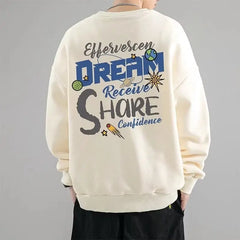 Korean Printed Men Sweatshirt High Street Fashion for Autumn