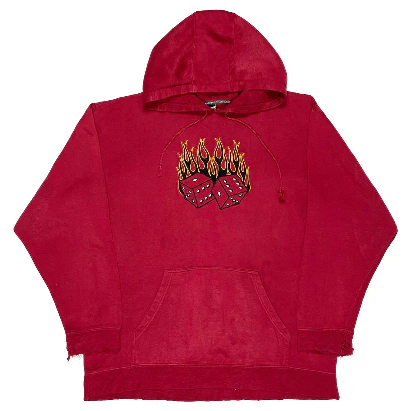 Y2K Hip Hop Skull Graphic Print Oversized Harajuku Fashion Hooded Sweatshirt