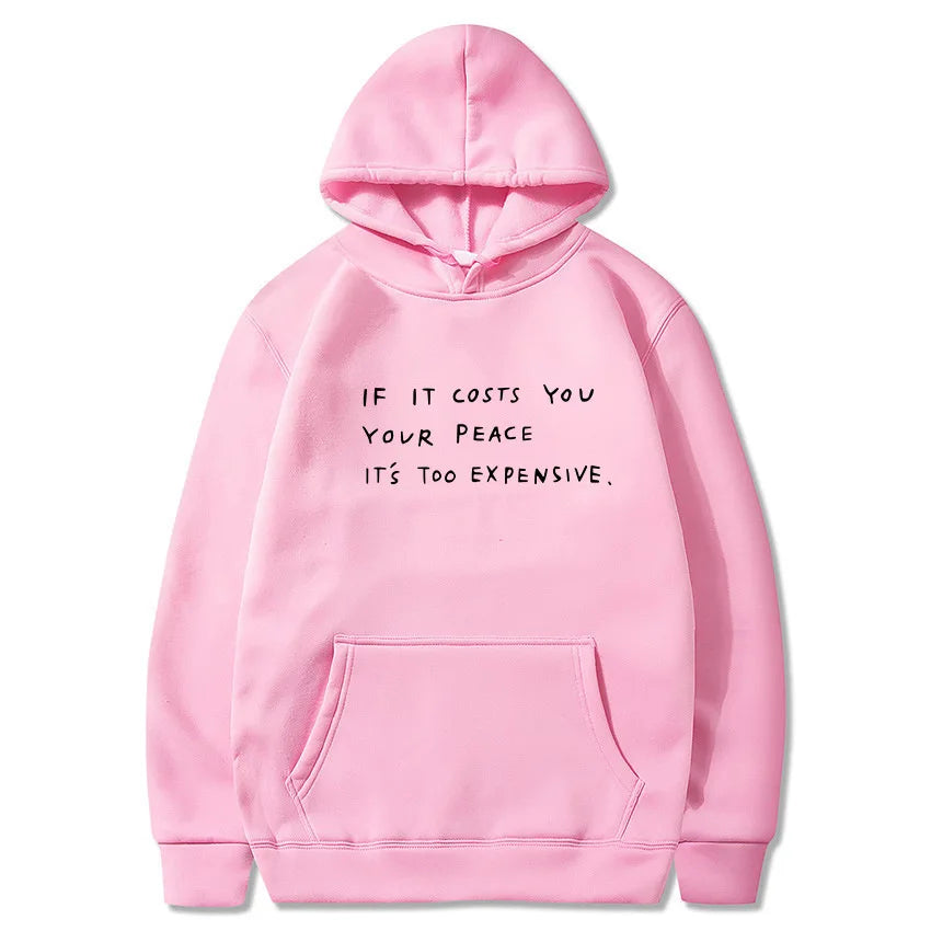 Casual Letter Print Hoodies for Women Fashion Fleece Pullover