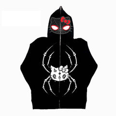 Spring Autumn Fashion Print Full Zipper High Street Hoodie Anime Tops Women Kawaii Clothes