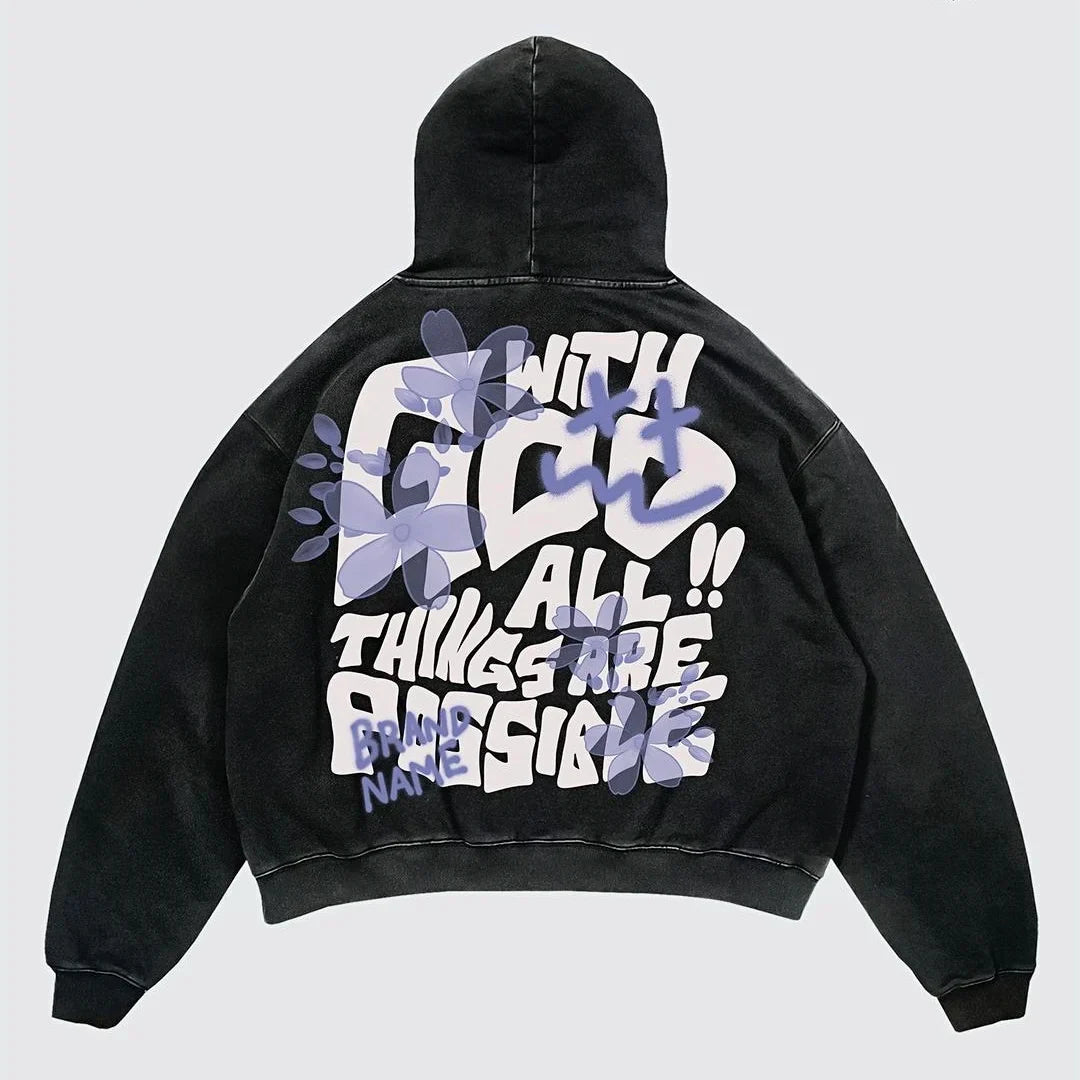 Street Hip Hop Fashion Retro Sweatshirt Loose Versatile Pullover ins Hoodie