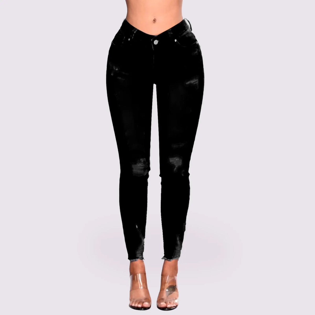 Stretch High Waist Ripped Skinny Jeans Women