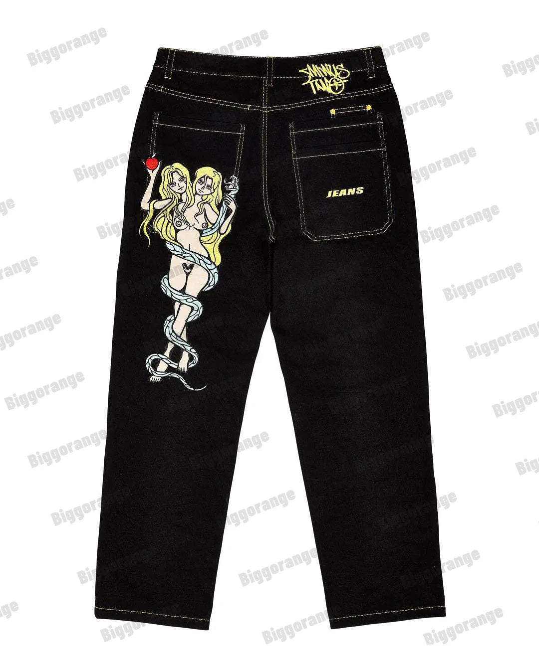 Y2K Hip Hop Devil Print Cargo Pants for Men - Vintage Baggy Jeans