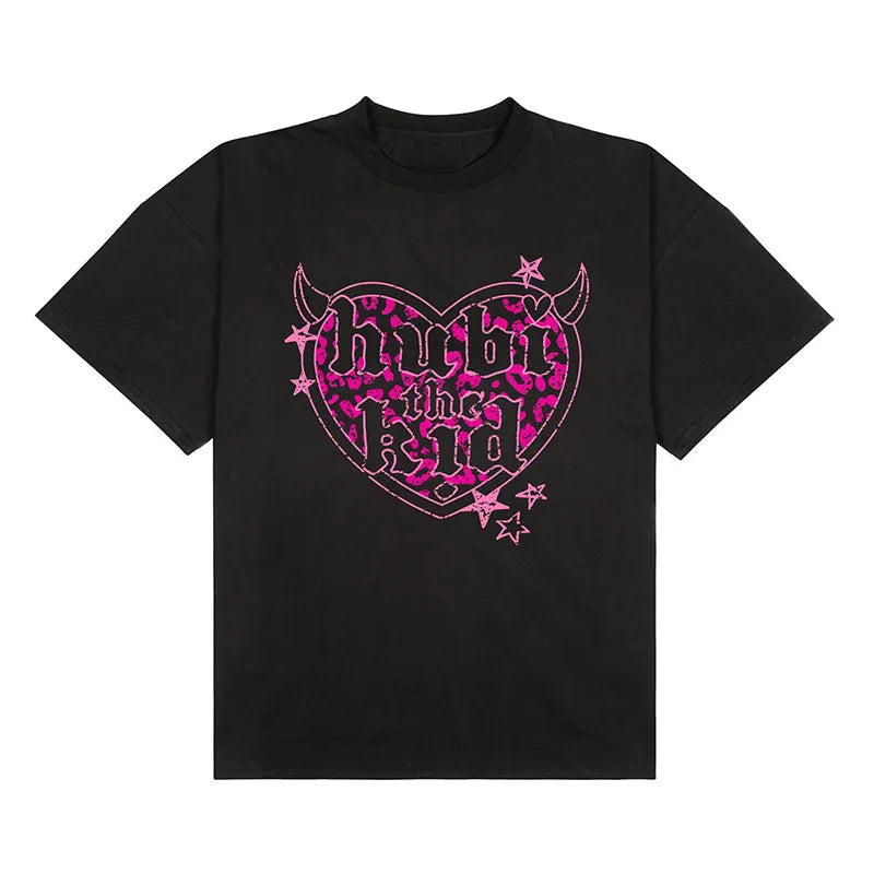 Love Printed T-shirt Hip Hop Streetwear Cotton Men Tops