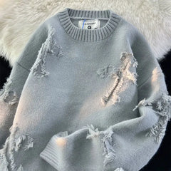 Men Knitted Pullovers Streetwear Sweater Retro Autumn