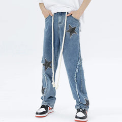 Men Baggy Washed Trousers Streetwear Hip Hop Loose Wide Leg