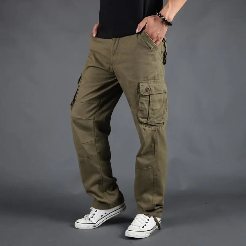 Men Pants Large Size Multi-pocket Loose Overalls Outdoor Sports Military Training