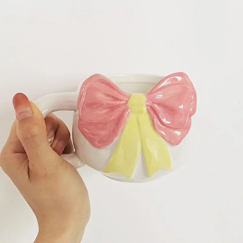 Cute Hand-painted Bowknot Ceramic Mug