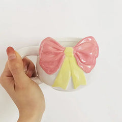 Cute Hand-painted Bowknot Ceramic Mug
