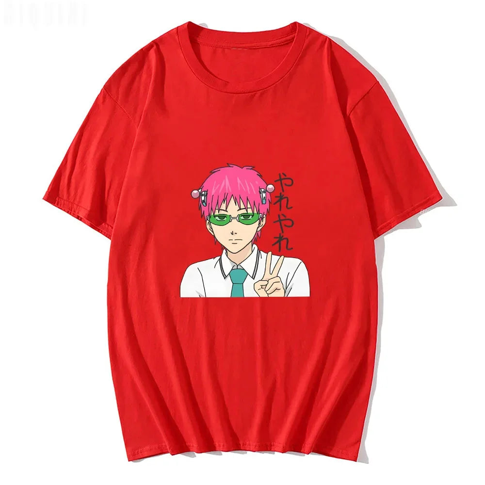 Saiki K Anime Printed Short Sleeve T-Shirt