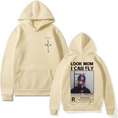 Cactus Jack Hoodies Hipster LOOK MOM I CAN FLY Travis Scott Sweatshirt y2k