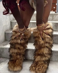 Cold Days Thigh High Fur Boots
