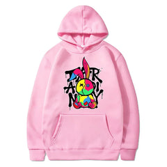 Retro Gothic Unisex Hoodie Cute Rabbit Print