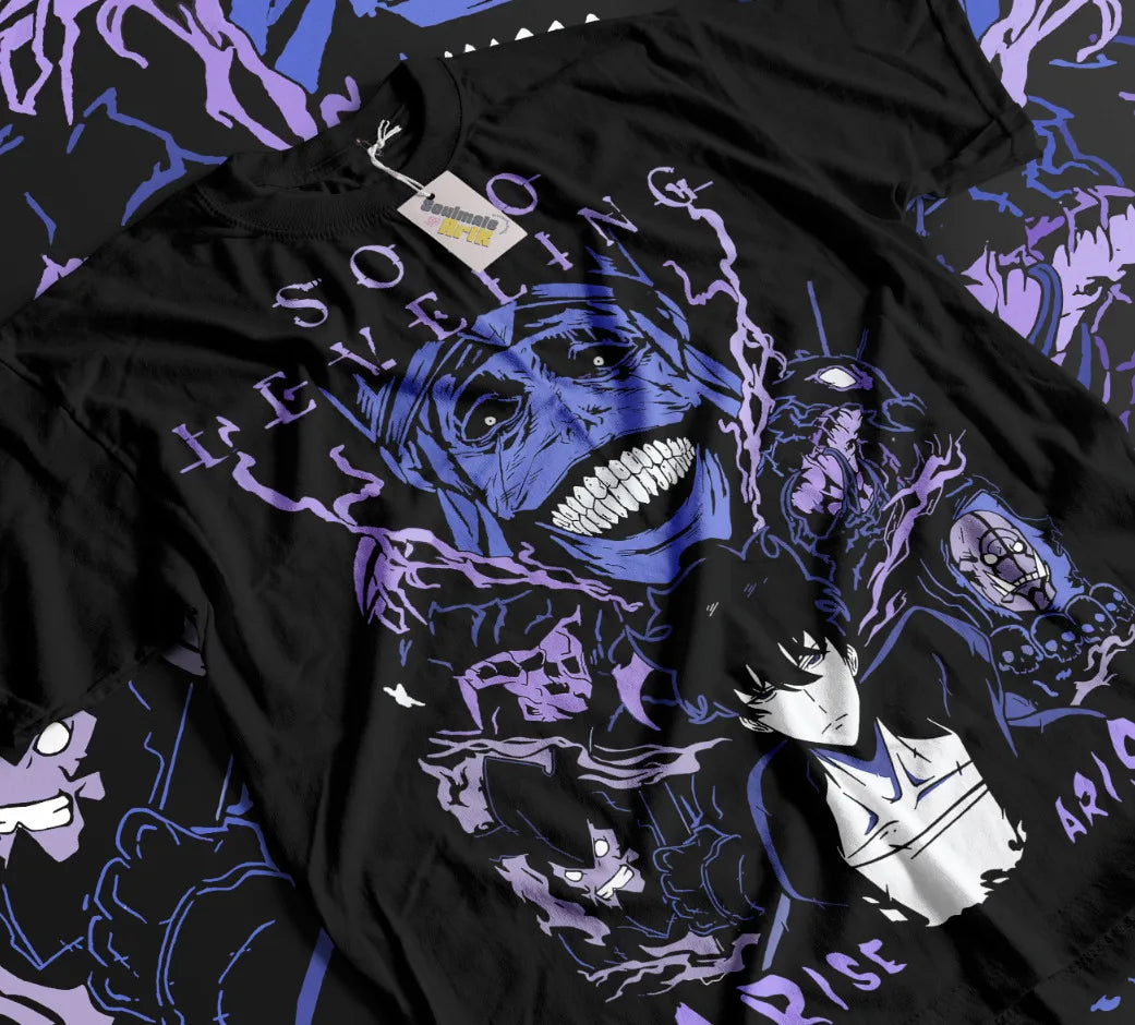 Solo Leveling T-Shirt Anime Manga Sung Jin Woo Shirt Soft Tee