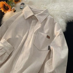 Long Sleeve Corduroy Sweatshirts Men Clothing Retro Spring and Autumn