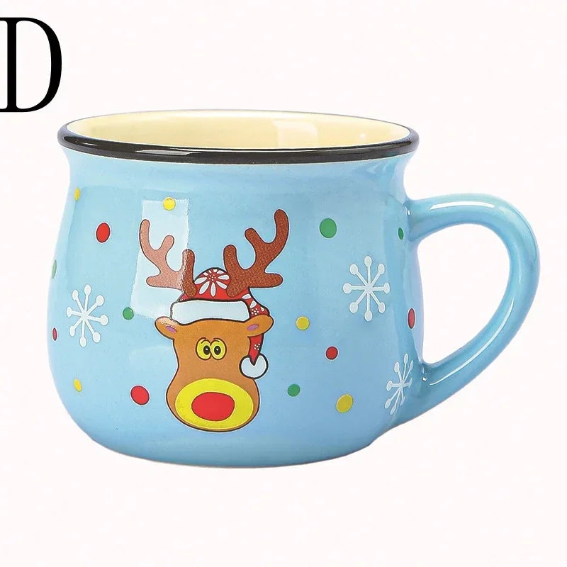 Christmas Mug Breakfast Cups Cartoon Santa