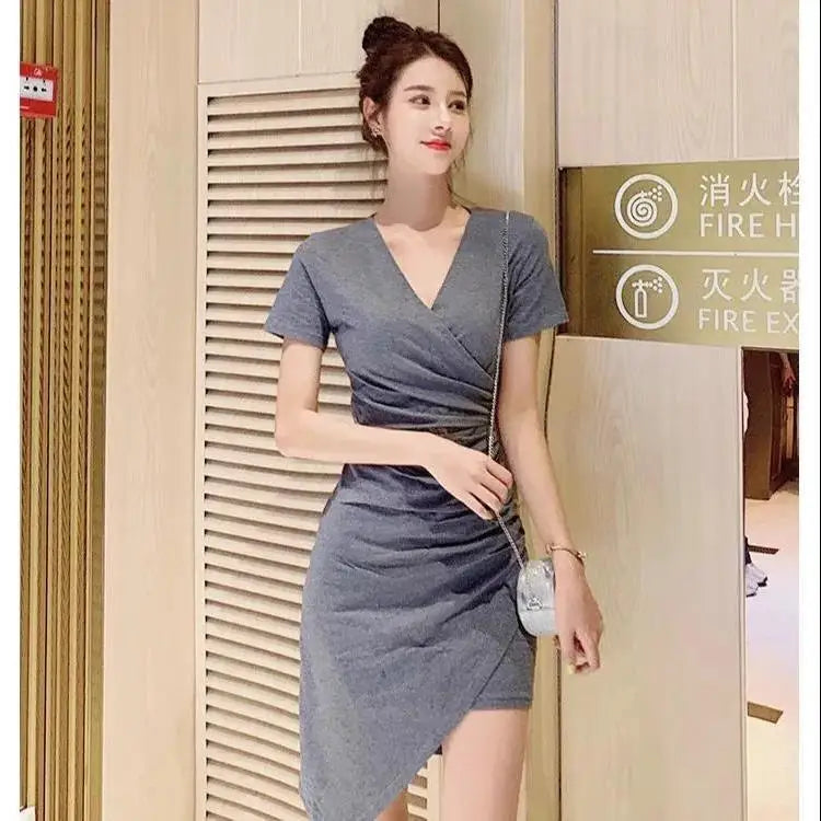 2024 Sexy Temperament Dresses Slim Fit and Slim Sexy Wrap Hip Skirt Trend